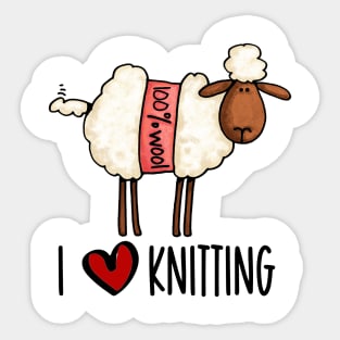 I Love Knitting Sticker